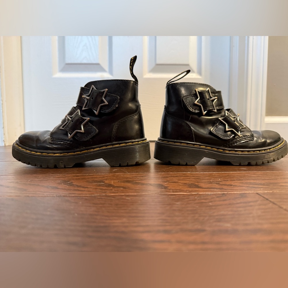 Dr Martens Black Star Buckle Leather Ankle Boots